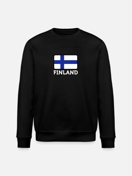 National Flag Of Finland - Stanley/Stella ROLLER Unisex Organic Sweatshirt - black