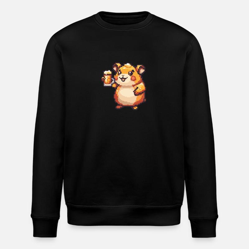 Hamster Bier Pixel - Stanley/Stella Unisex Bio-Sweatshirt ROLLER - Schwarz