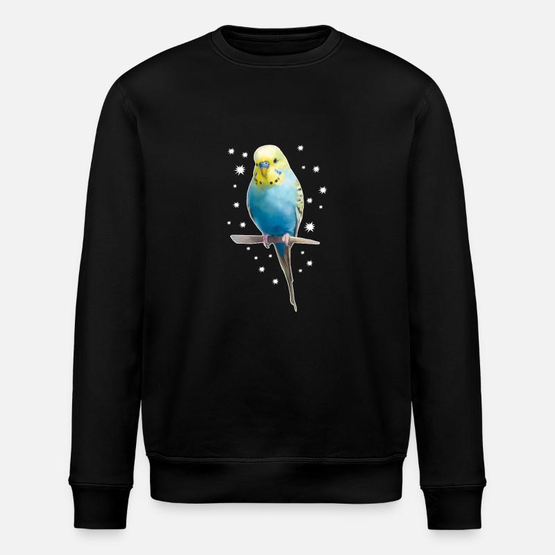 Wellensittich Sterne - Stanley/Stella Unisex Bio-Sweatshirt ROLLER - Schwarz