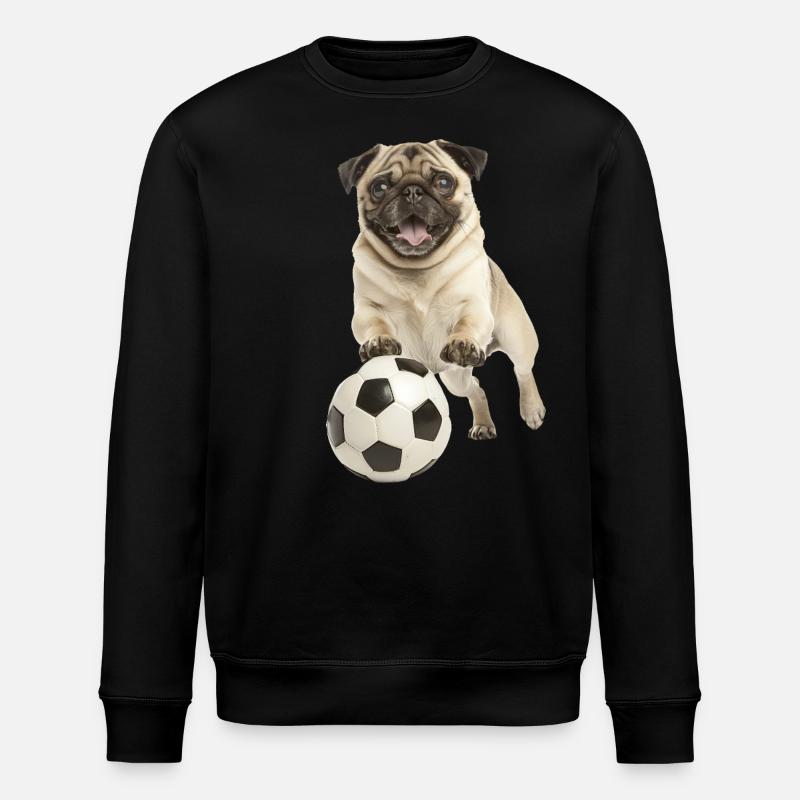 Mops - Stanley/Stella Unisex Bio-Sweatshirt ROLLER - Schwarz