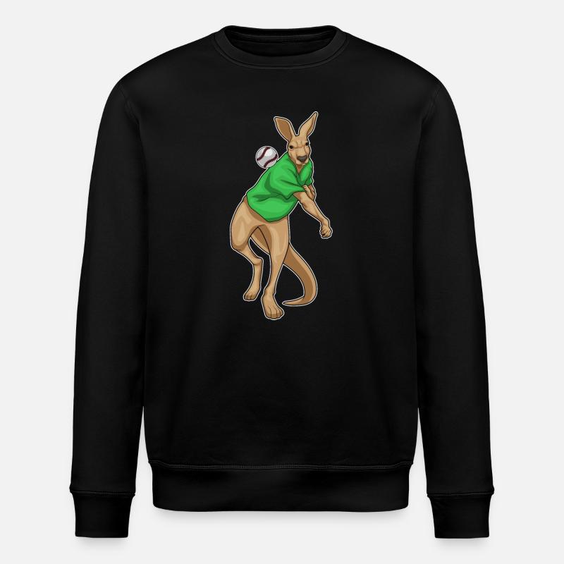 Kangaroo Baseball - Stanley/Stella ROLLER Unisex Organic Sweatshirt - black
