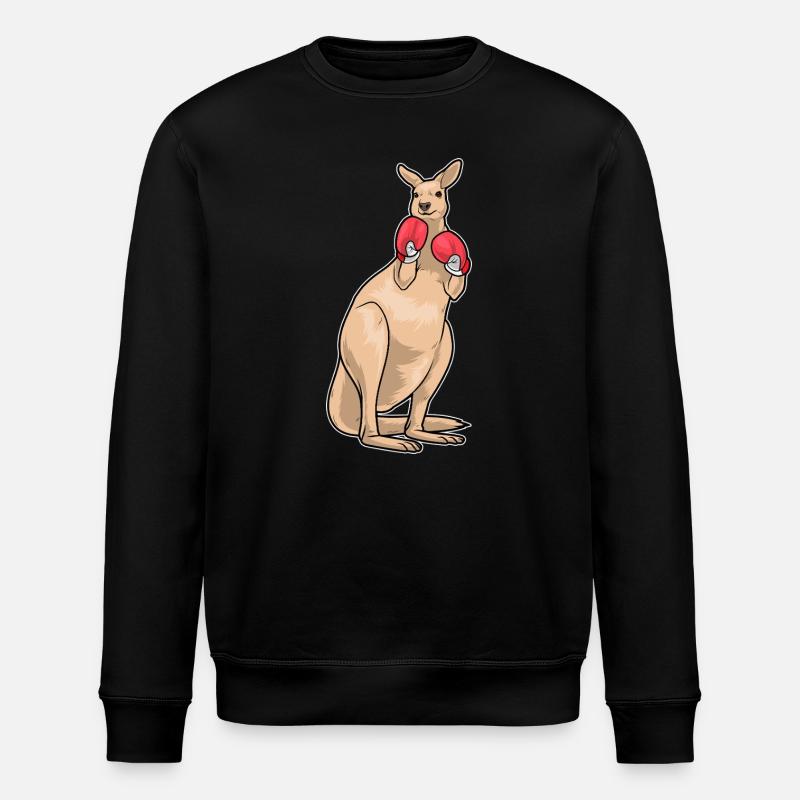 Känguru Boxer Boxhandschuhe Boxen - Stanley/Stella Unisex Bio-Sweatshirt ROLLER - Schwarz