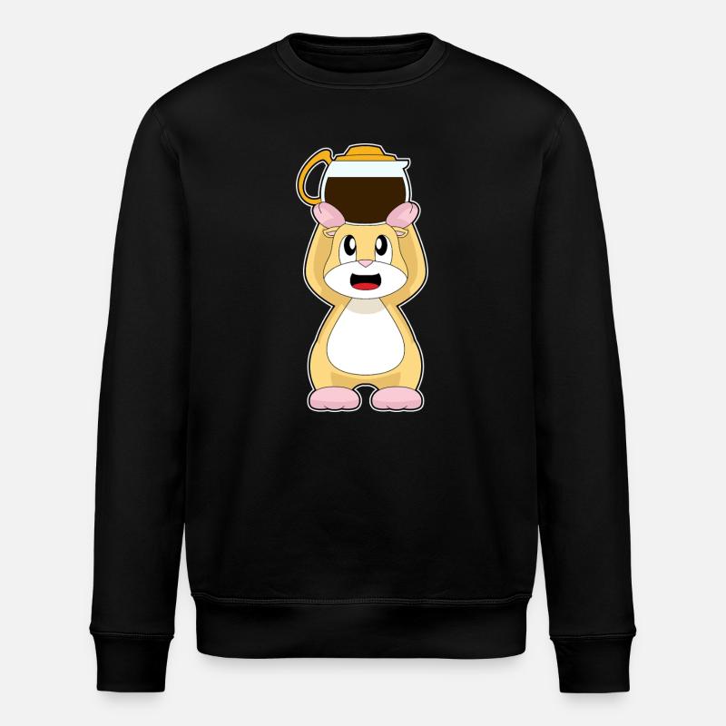 Hamster Coffee Coffee Pot - Stanley/Stella ROLLER Unisex Organic Sweatshirt - black