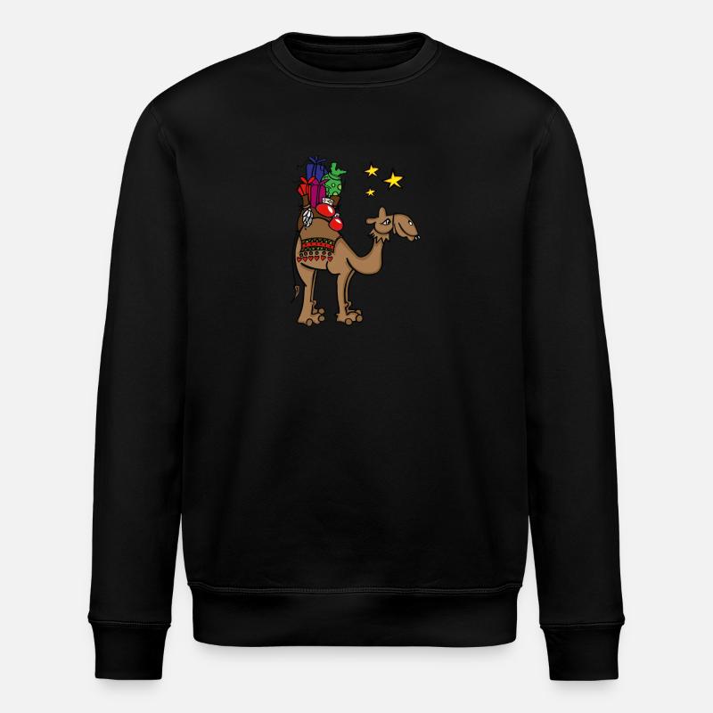 Kamel,Weihnachten - Stanley/Stella Unisex Bio-Sweatshirt ROLLER - Schwarz