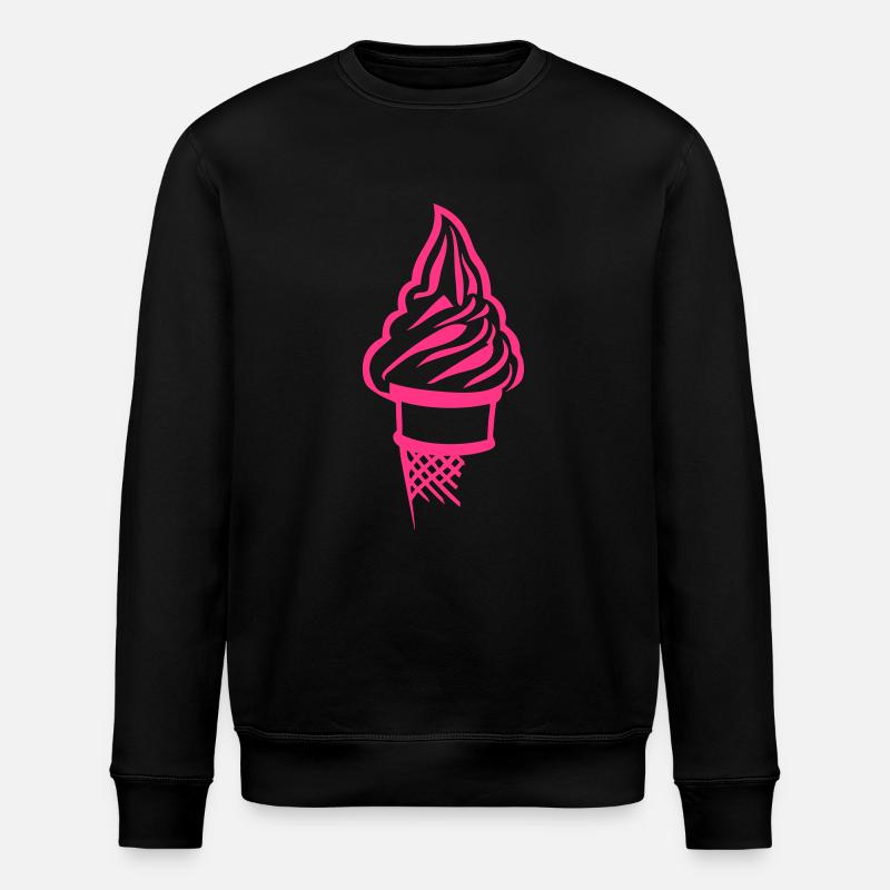 cream cone 18 - Stanley/Stella ROLLER Unisex Organic Sweatshirt - black