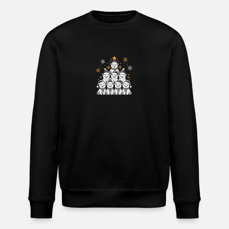 Weihnachtsbaum Eisbär - Stanley/Stella Unisex Bio-Sweatshirt ROLLER - Schwarz