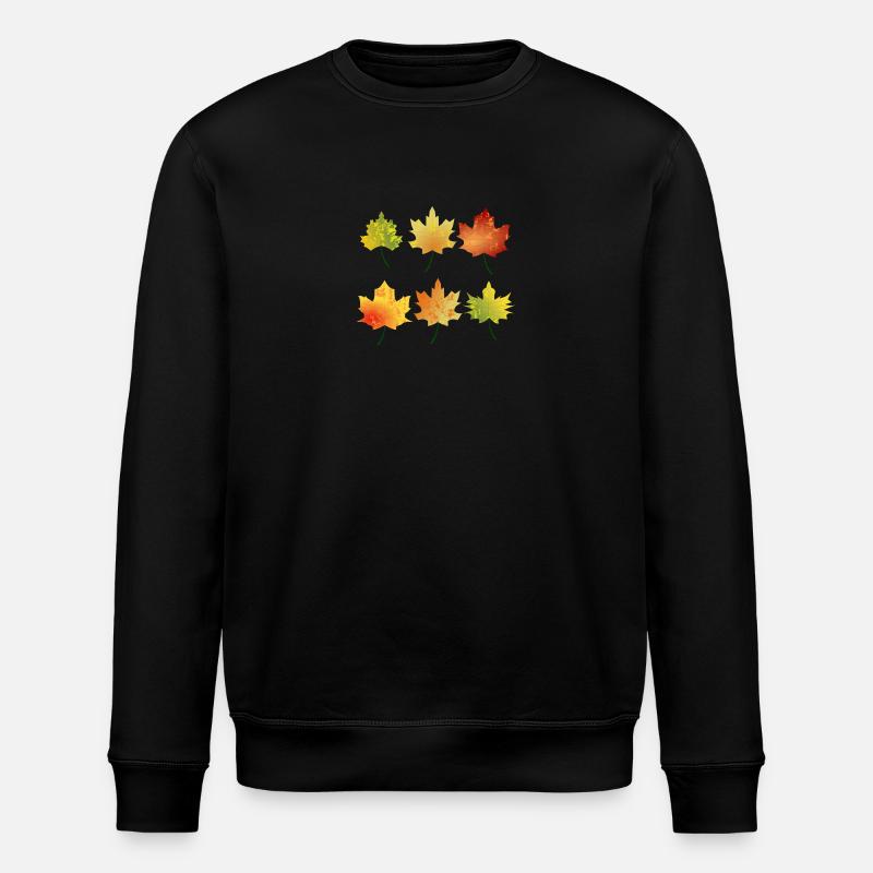 Herbst Blätter - Stanley/Stella Unisex Bio-Sweatshirt ROLLER - Schwarz