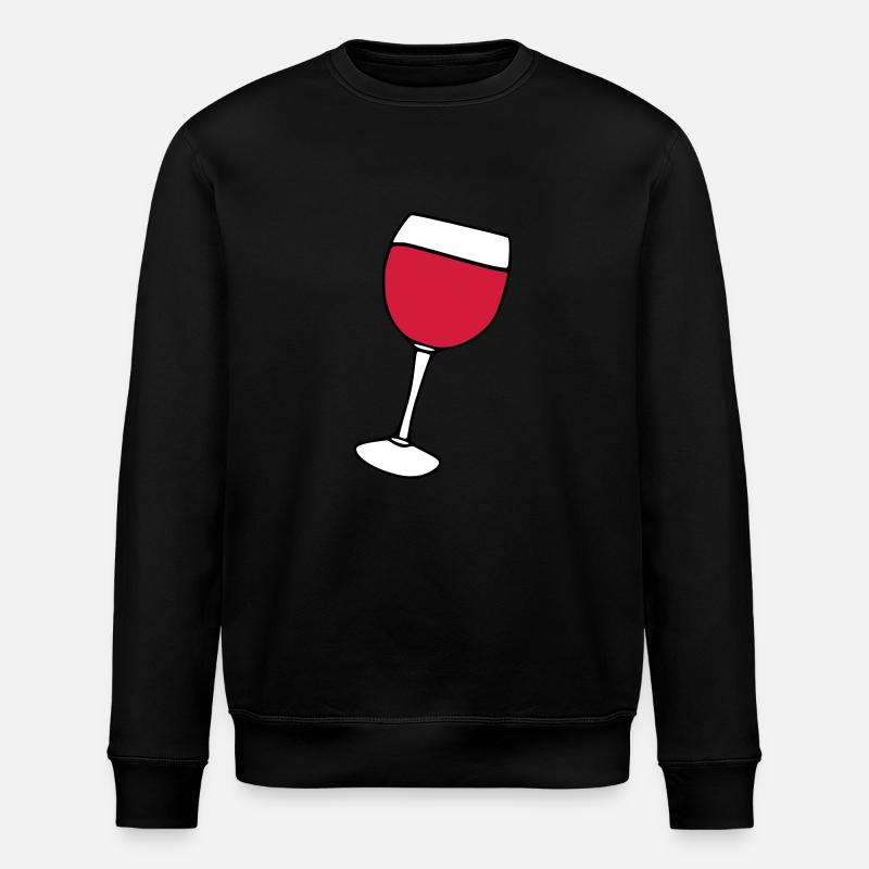 Rotwein im Glas - Stanley/Stella Unisex Bio-Sweatshirt ROLLER - Schwarz