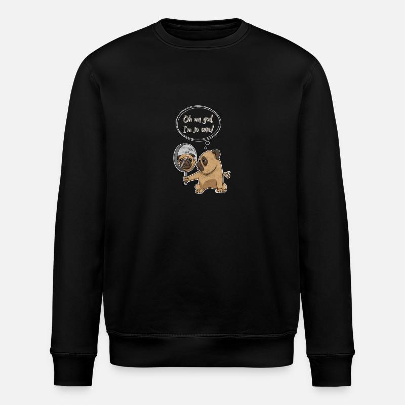 Cute Pug - Stanley/Stella Unisex Bio-Sweatshirt ROLLER - Schwarz