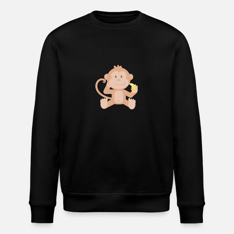 Singe avec la banane - Sweat bio ROLLER Stanley/Stella Unisexe - noir
