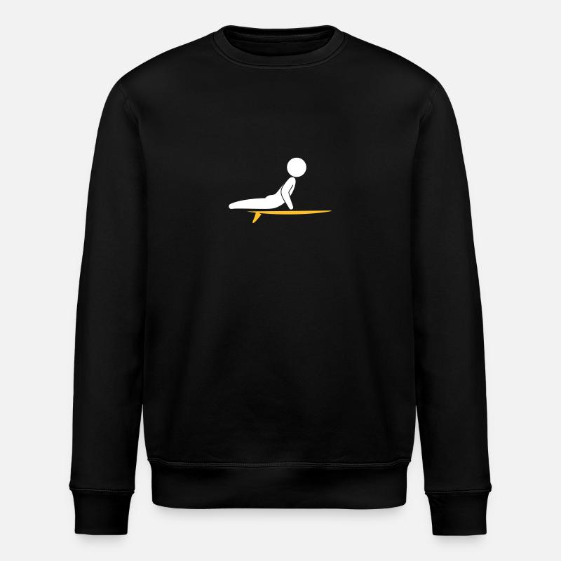 Ein Surfer mit seinem Surfboard - Stanley/Stella Unisex Bio-Sweatshirt ROLLER - Schwarz