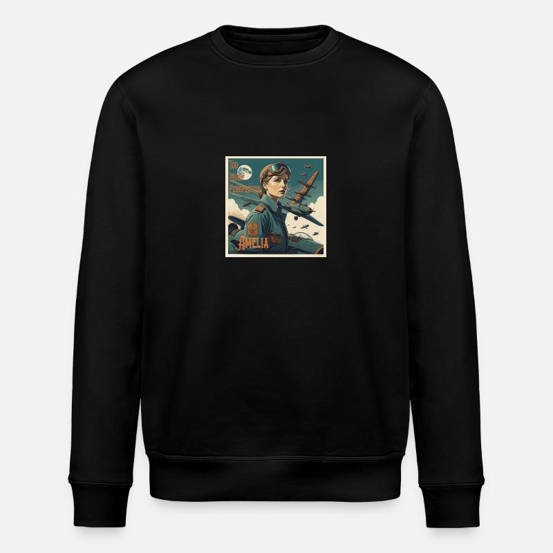 Too Much Perspective........Amelia - Stanley/Stella ROLLER Unisex Organic Sweatshirt - black