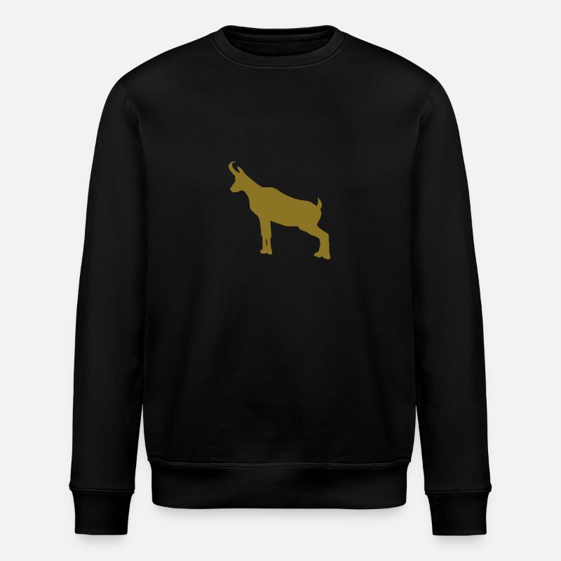 Gämsen Wildtierfigur - Stanley/Stella Unisex Bio-Sweatshirt ROLLER - Schwarz