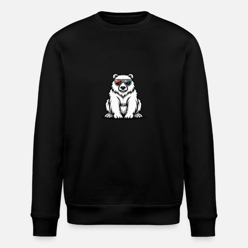 Eisbär Cool Tier - Stanley/Stella Unisex Bio-Sweatshirt ROLLER - Schwarz