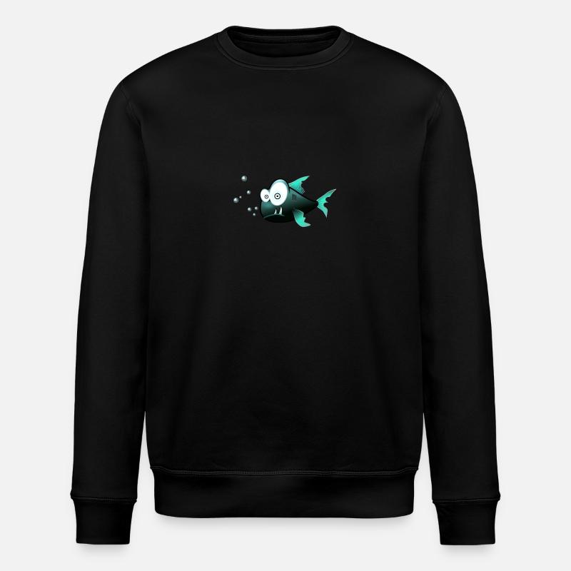 fish - Stanley/Stella ROLLER Unisex Organic Sweatshirt - black