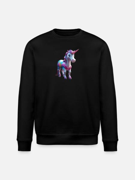 Rainbow Mane Unicorn Tee - Stanley/Stella Unisex Bio-Sweatshirt ROLLER - Schwarz