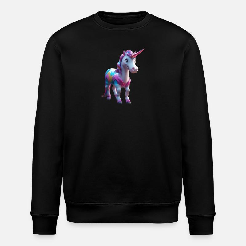 Einhorn - Stanley/Stella Unisex Bio-Sweatshirt ROLLER - Schwarz