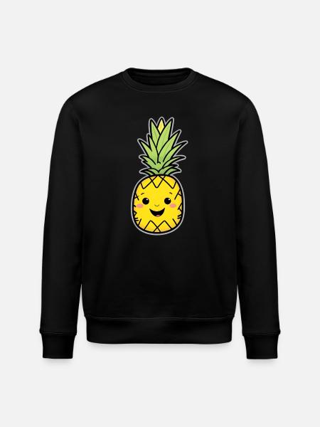 Kawaii Ananas Mascotte - Stanley/Stella Unisex Bio-Sweatshirt ROLLER - Schwarz