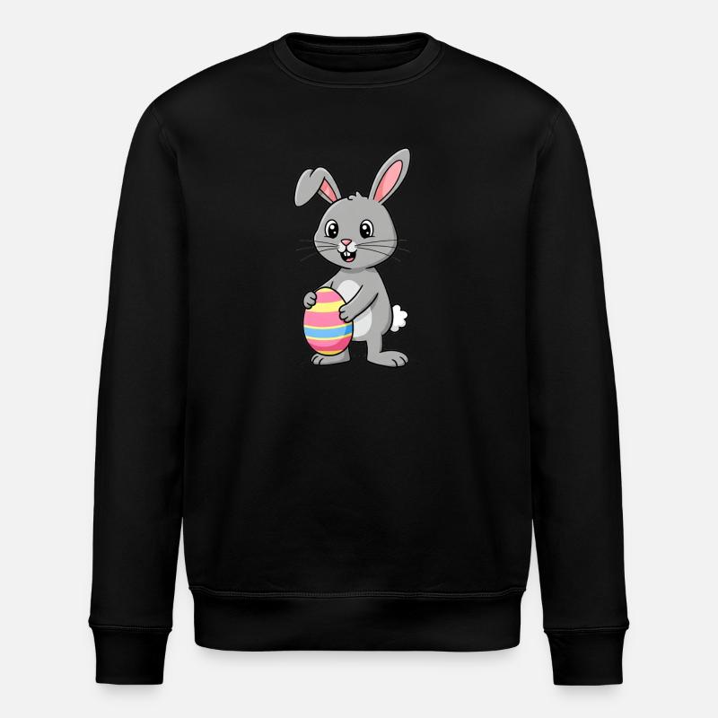 Animal Cartoon Easter Bunny - Stanley/Stella ROLLER Unisex Organic Sweatshirt - black