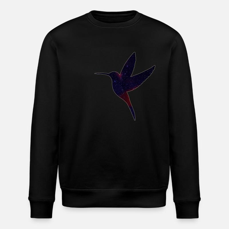 Kolibri mit Sternenhimmel - Stanley/Stella Unisex Bio-Sweatshirt ROLLER - Schwarz