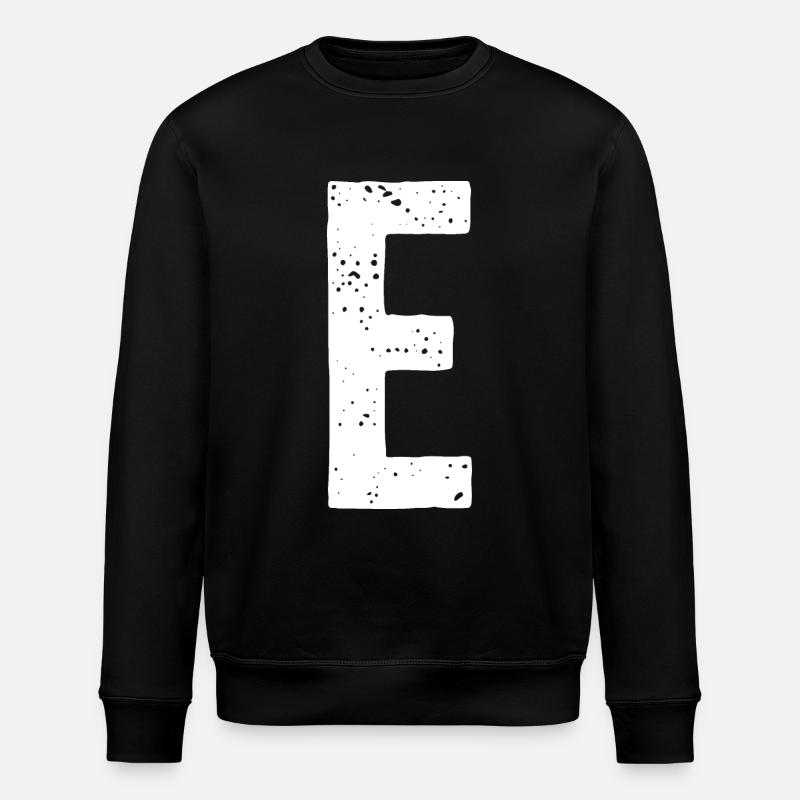 E Letter - Stanley/Stella ROLLER Unisex Organic Sweatshirt - black