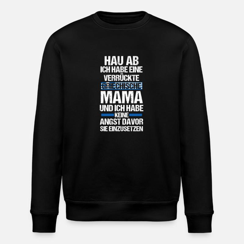 Greek mom mom Greece - Stanley/Stella ROLLER Unisex Organic Sweatshirt - black