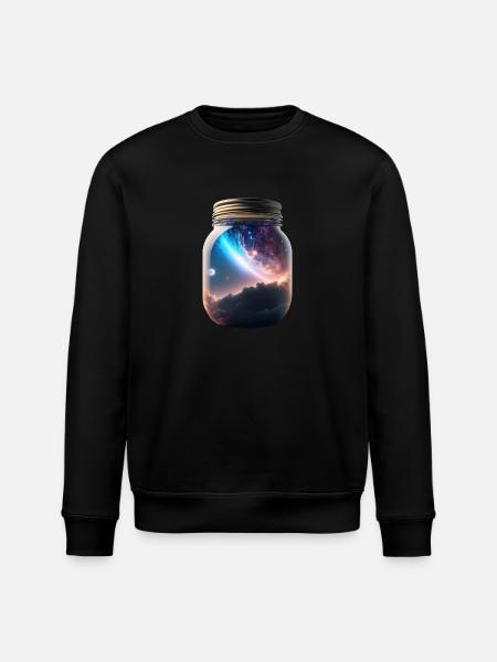 Universe in a glass - Stanley/Stella ROLLER Unisex Organic Sweatshirt - black