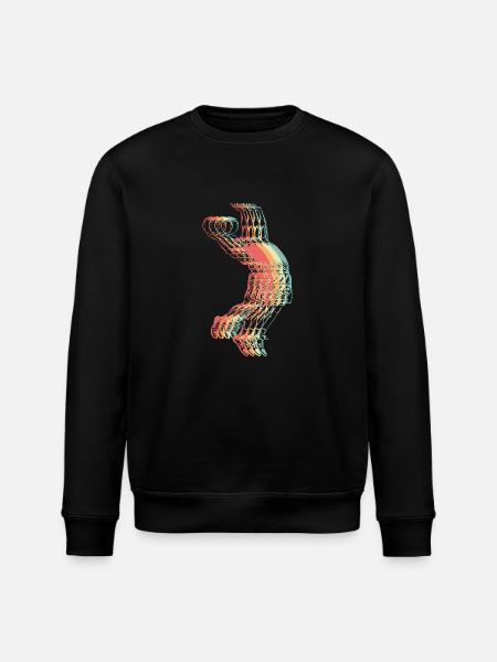 Basketball Slam Dunking Retro - Stanley/Stella ROLLER Unisex Organic Sweatshirt - black