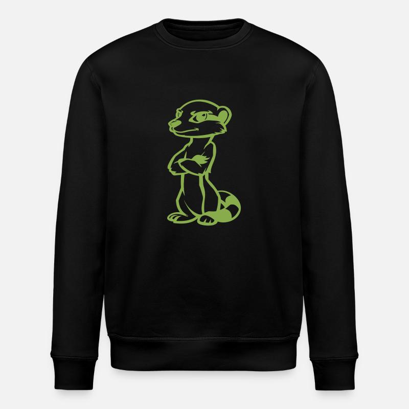 erdmännchen comic - Stanley/Stella Unisex Bio-Sweatshirt ROLLER - Schwarz