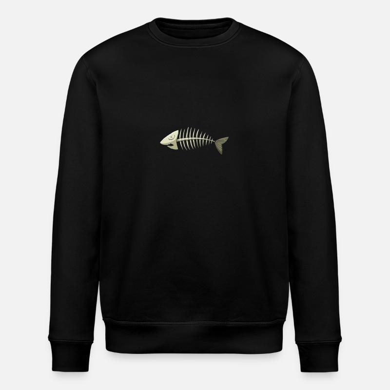 fish bone - Stanley/Stella ROLLER Unisex Organic Sweatshirt - black