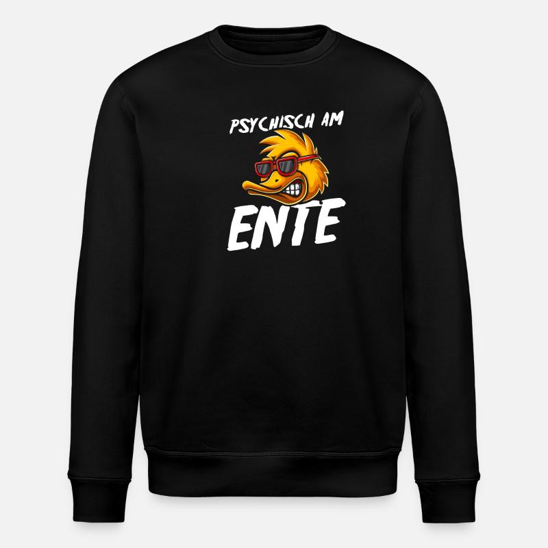 Psychically on the duck - Stanley/Stella ROLLER Unisex Organic Sweatshirt - black