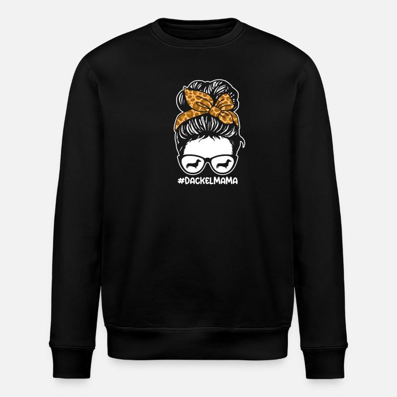 Mama Mutter Hund Dackel - Stanley/Stella Unisex Bio-Sweatshirt ROLLER - Schwarz