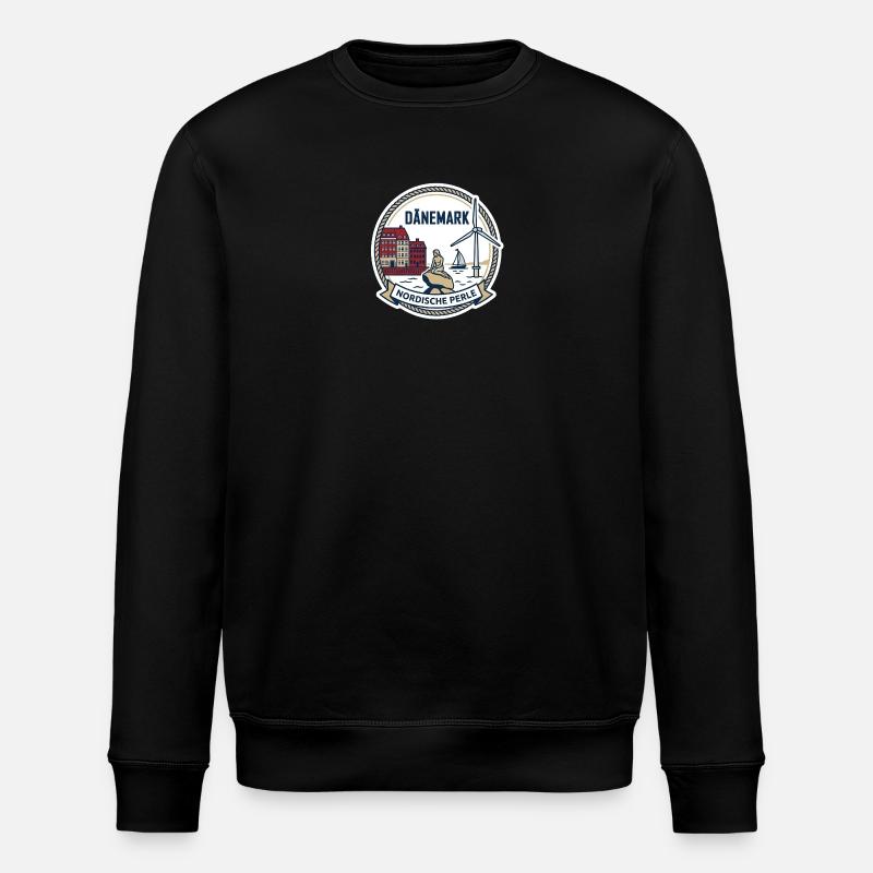 Dänemark - eine Nordische Perle - Stanley/Stella Unisex Bio-Sweatshirt ROLLER - Schwarz