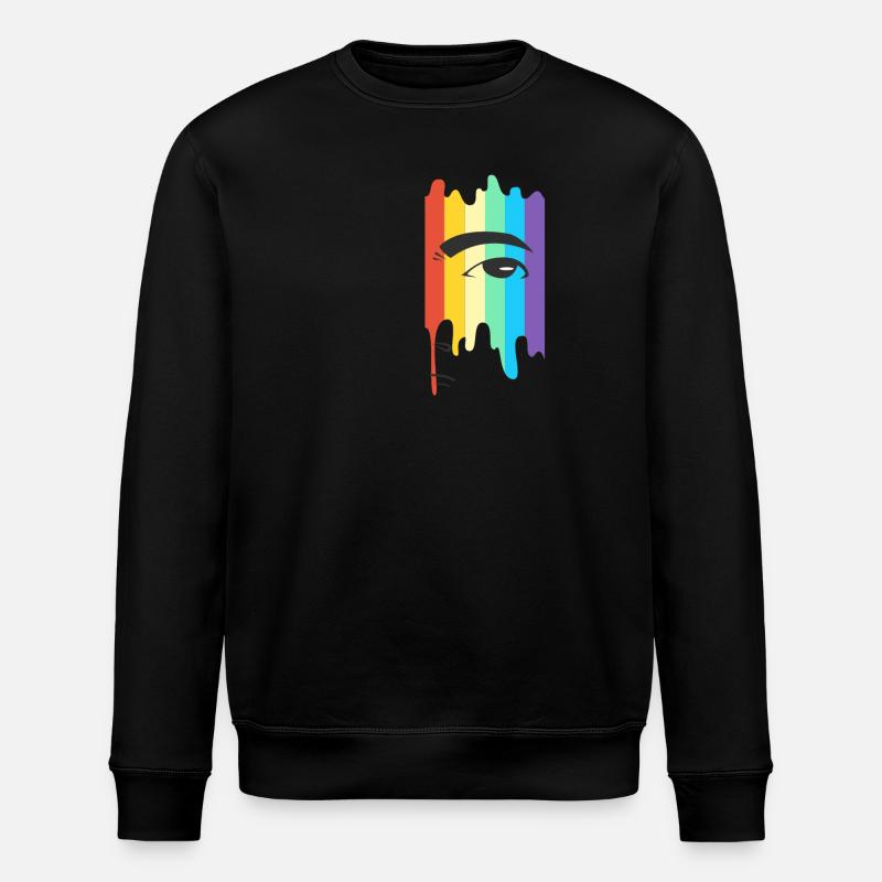 Visage arc-en-ciel LGBT - Sweat bio ROLLER Stanley/Stella Unisexe - noir
