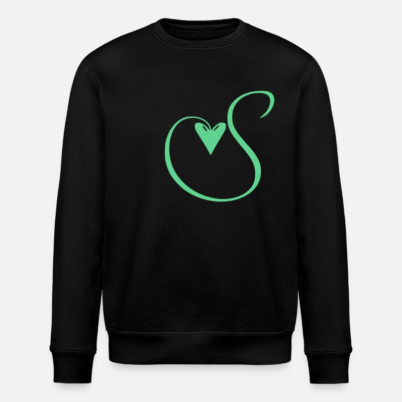 Monogramm S Herz Ranke - Stanley/Stella Unisex Bio-Sweatshirt ROLLER - Schwarz