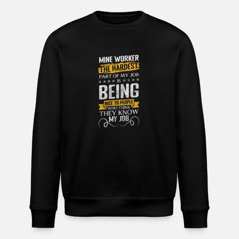 Mining Worker Buddy - Stanley/Stella ROLLER Unisex Organic Sweatshirt - black
