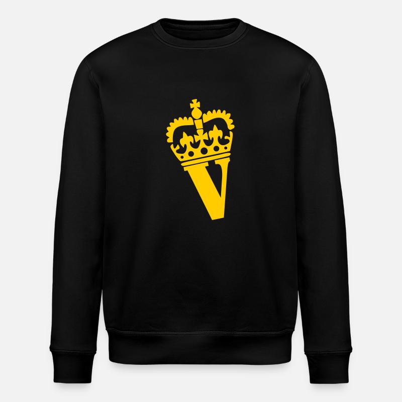 V - Letter - Name - Stanley/Stella ROLLER Unisex Organic Sweatshirt - black