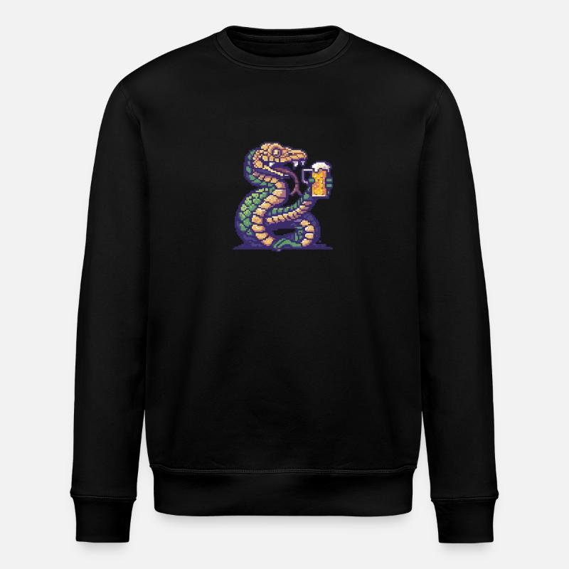 Serpent Cobra Bière Pixel - Sweat bio ROLLER Stanley/Stella Unisexe - noir
