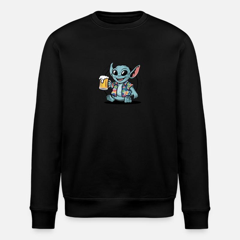 Alien Beer Gift - Stanley/Stella ROLLER Unisex Organic Sweatshirt - black