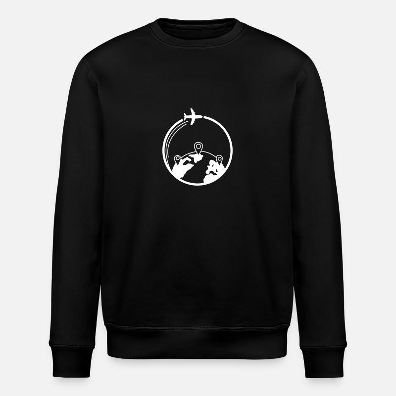 Weltreise-Routenflug - Stanley/Stella Unisex Bio-Sweatshirt ROLLER - Schwarz