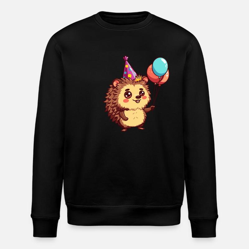 Hedgehog Birthday Comic - Stanley/Stella ROLLER Unisex Organic Sweatshirt - black