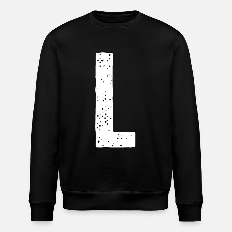L Letter - Stanley/Stella ROLLER Unisex Organic Sweatshirt - black