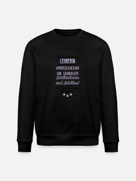 Beste Lehrerin Shirt - Stanley/Stella Unisex Bio-Sweatshirt ROLLER - Schwarz