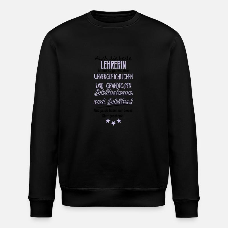 Beste Lehrerin Shirt - Stanley/Stella Unisex Bio-Sweatshirt ROLLER - Schwarz