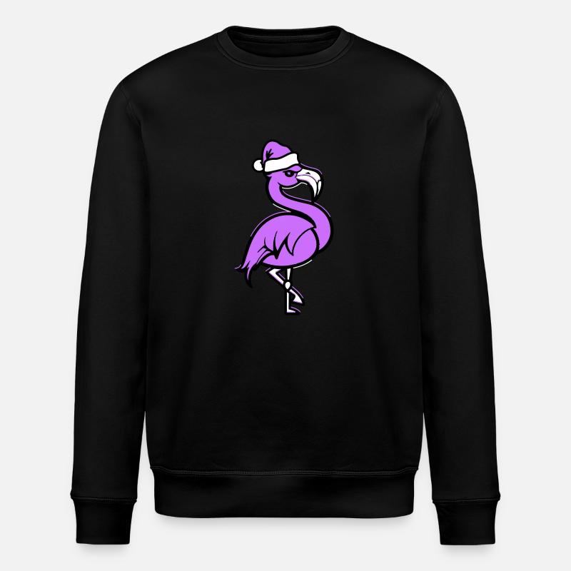 flamingo comic weihnachten - Stanley/Stella Unisex Bio-Sweatshirt ROLLER - Schwarz