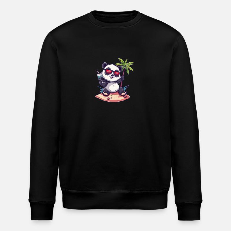 Panda Summer Beach Bande dessinée - Sweat bio ROLLER Stanley/Stella Unisexe - noir