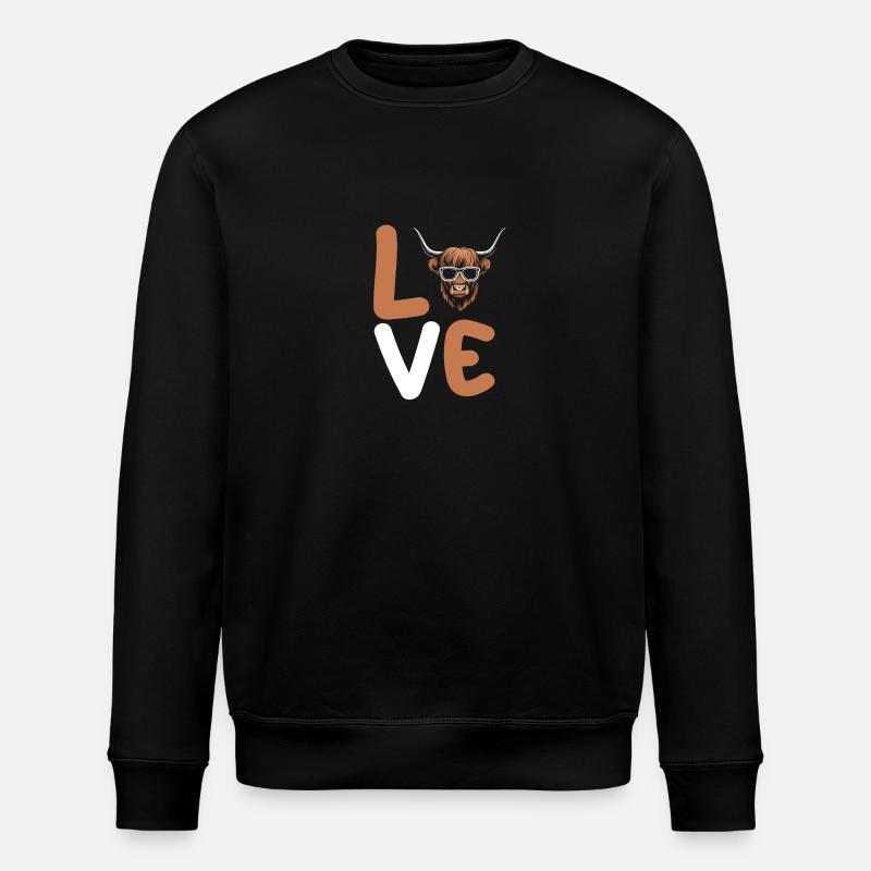 Cow Cattle Highland Cattle - Stanley/Stella ROLLER Unisex Organic Sweatshirt - black