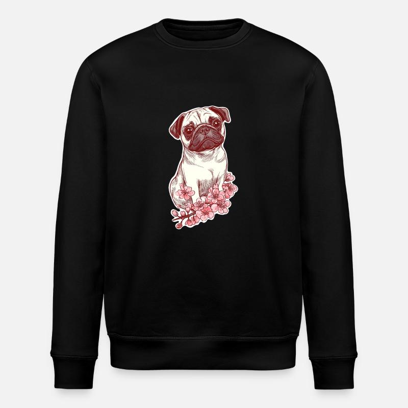 Carlin aux fleurs - Sweat bio ROLLER Stanley/Stella Unisexe - noir