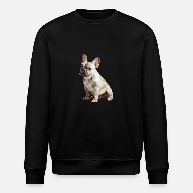 Bouledogue français Low Poly Design - Sweat bio ROLLER Stanley/Stella Unisexe - noir