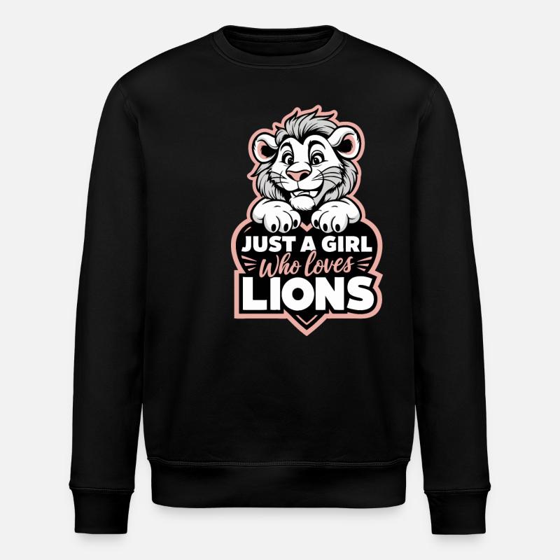 Löwe Löwen Tier Afrika - Stanley/Stella Unisex Bio-Sweatshirt ROLLER - Schwarz